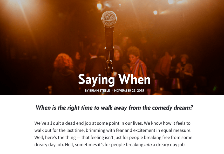 When To Quit&nbsp;Comedy